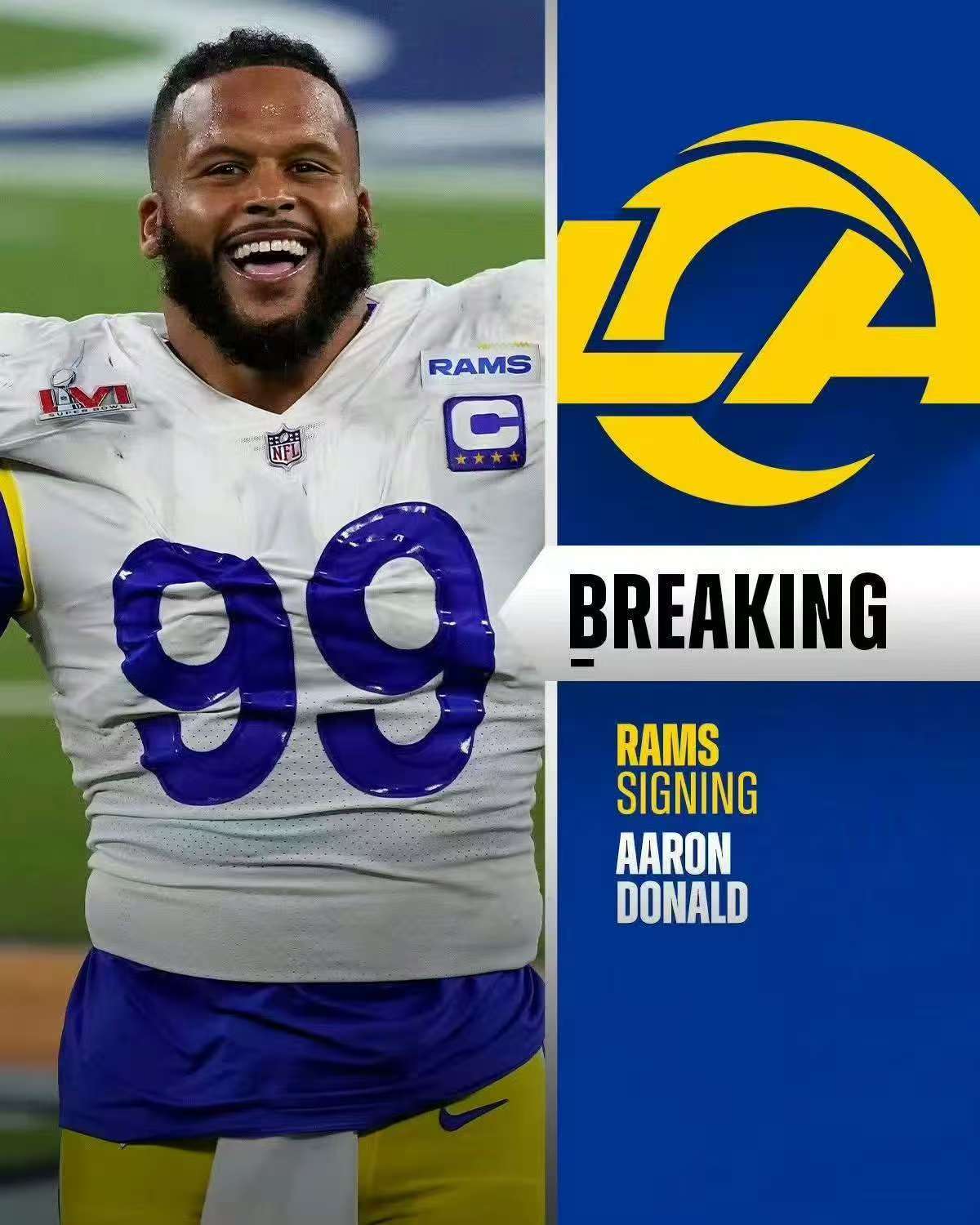 Le maillot n°99 des Rams est enfin de retour chez son propriétaire.